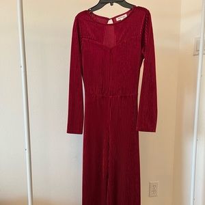 Red velvet jumpsuit